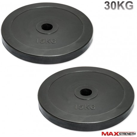 SET BLACK OLYMPIAN DISCS 50 MM DIAMETER 30 KG