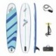 Bestway Freesoul Tech 65310 - Tabla inflable de paddle surf con remo de aluminio, blanco y verde SUP kit con correa, bomba d