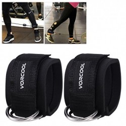 VORCOOL 2pcs Sport Tobillo Correas Acolchado Anillo D-Anillo Puños para Gimnasio Entrenamiento Máquinas de Cable Perneras Eje