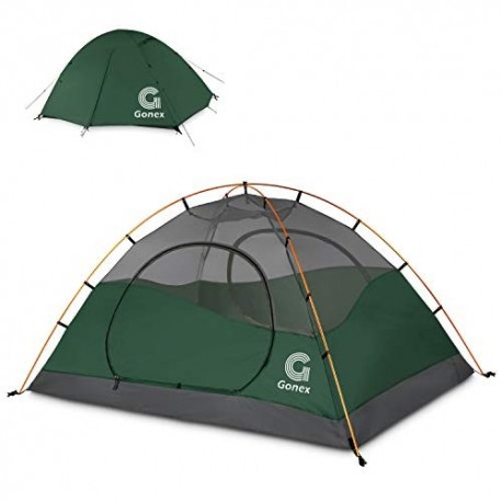 Gonex Tienda de Campaña 2 Personas, Tienda de Camping Ligero Impermeable Anti Viento, Tienda Domo para Senderismo Excursionis