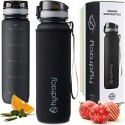 Hydracy Garrafa de água 1 litro com marcador de tempo - Nenhum BPA com filtro de infusão de frutas - Antigoteo e nenhum Sudor - 