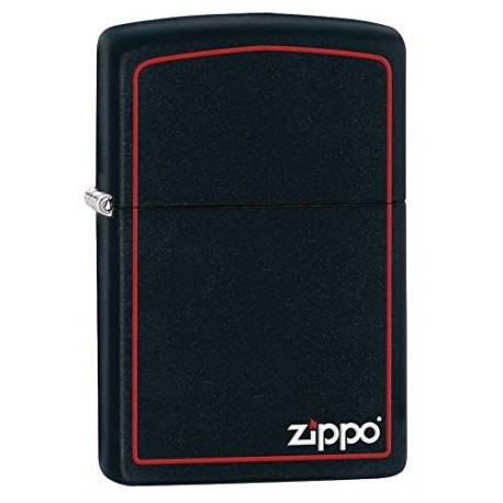 Zippo Logo Mechero, Black Matte, 3.5x1x5.5 cm