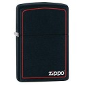 Zippo Logo Lighter, Black Matte, 3.5x1x5.5 cm