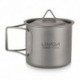 Lixada Taza Titanio Portable Ultralight 900ml con Mango Plegable y Tapa Utensilios de Cocina para Acampada Senderismo Ta8316B