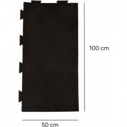 LOSETA 1000x500x40 MM NEGRO GRANULADO GRUESO - DURABILIDAD Y SEGURIDAD