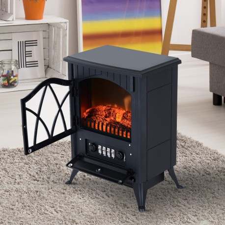 Mobile electric fireplace type stove standing 900W/18...