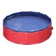 Piscina para dobrar cães vermelho e azul escuro pvc.