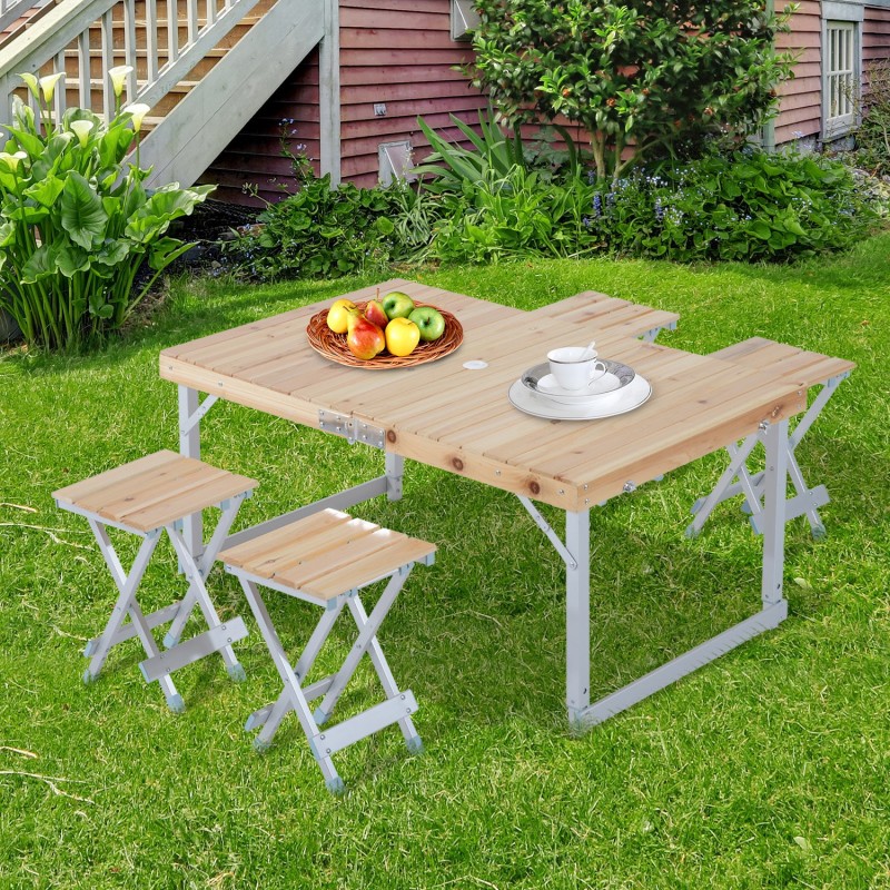 Mesa de camping plegable, para interiores y exteriores, mesa plegable para  trabajo/fiesta/barbacoa, mesa de picnic portátil de aluminio (color 