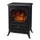 Electric fireplace with wood effect - black - ...