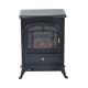 Electric fireplace with wood effect - black - ...