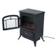 Electric fireplace with wood effect - black - ...