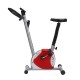 Homcom static bike spinning fitness - rosso e argento - tubo d'acciaio, pp e pvc - 65x43x97cm