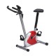 Homcom static bike spinning fitness - rosso e argento - tubo d'acciaio, pp e pvc - 65x43x97cm