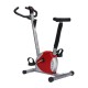 Homcom static bike spinning fitness - rosso e argento - tubo d'acciaio, pp e pvc - 65x43x97cm