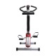 Homcom static bike spinning fitness - rosso e argento - tubo d'acciaio, pp e pvc - 65x43x97cm