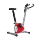 Homcom static bike spinning fitness - rosso e argento - tubo d'acciaio, pp e pvc - 65x43x97cm