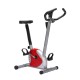 Homcom static bike spinning fitness - rosso e argento - tubo d'acciaio, pp e pvc - 65x43x97cm