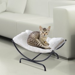 Lit pour chat en fer blanc + noir 66x40x33cm...