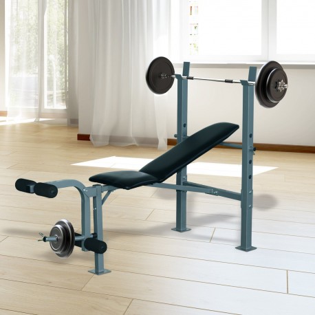 Weight bench black steel 165x68x114cm...