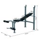 Weight bench black steel 165x68x114cm...