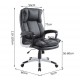 Office chair black pu 66 x 71 x 110-120cm...