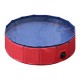 Piscina para dobrar cães vermelho e azul escuro pvc.