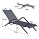 Sunbed for garden or terrace with garlic backrest.