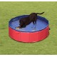 Piscina para dobrar cães vermelho e azul escuro pvc.