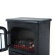 Electric fireplace with wood effect - black - ...