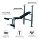 Weight bench black steel 165x68x114cm...